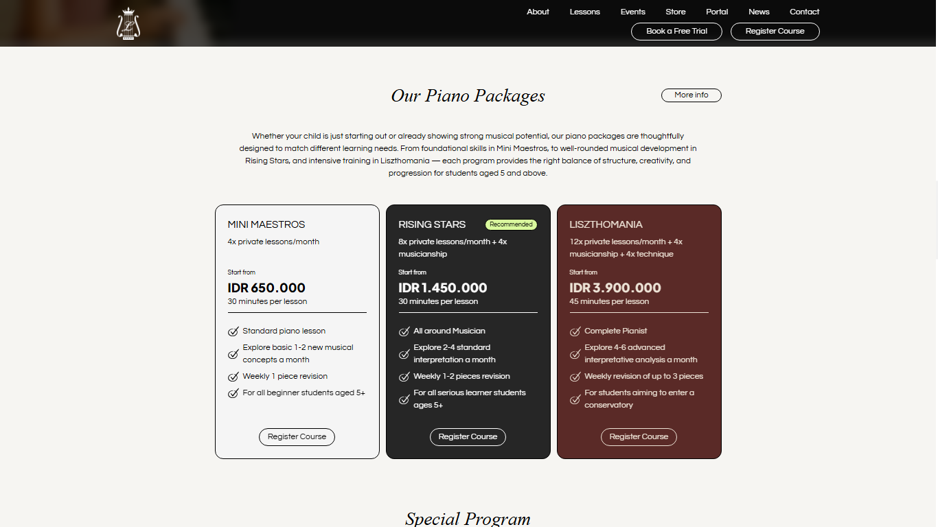 Liszthoven Web screenshot 3