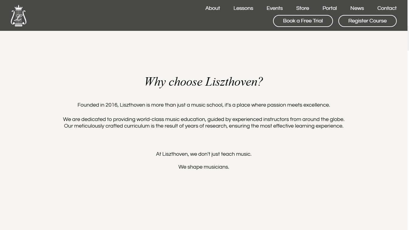 Liszthoven Web screenshot 4